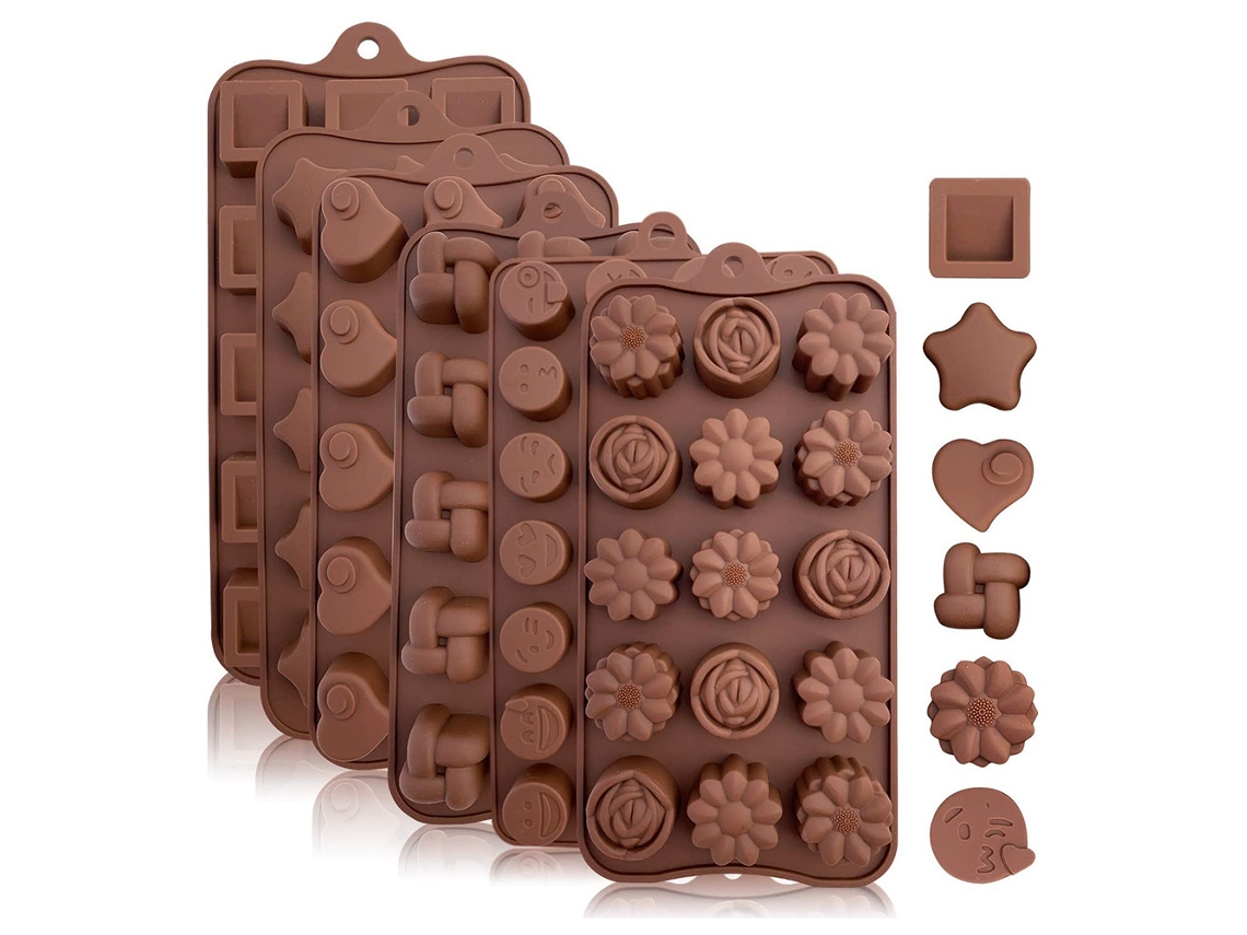 Forma De Bolo De 6 Peças, Molde De Silicone Multi Estilo Para Chocolate Zeuxo