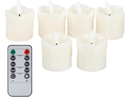 Velas Votivas Com Efeito De Chama Tremeluzente, Controle Remoto Com Temporizador E Luzes Led A Bater Gokoco