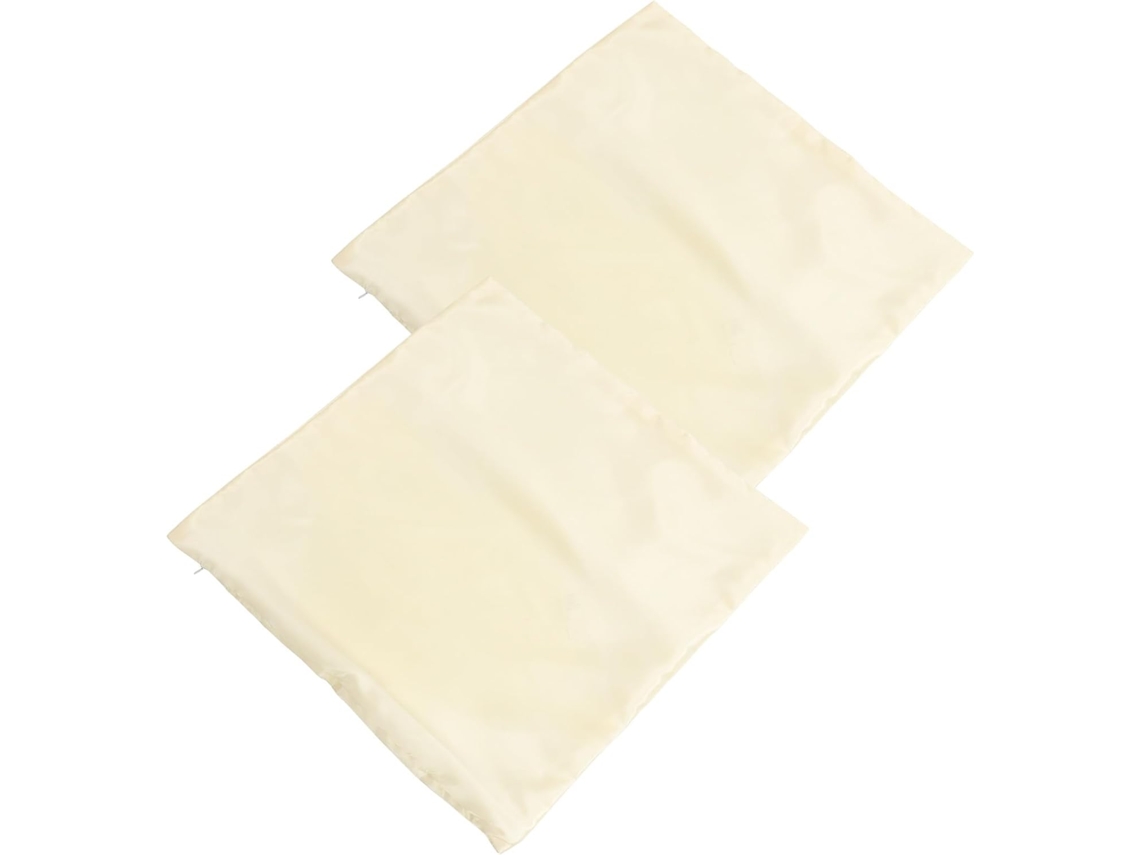 Capas de Almofada Bege, Conjunto 2 Peças, Quadradas em Cetim, 45x45cm. Confortáveis e com Baixa CHABERLU