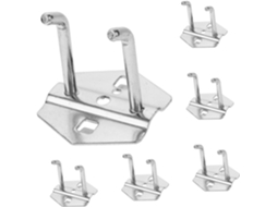 Conjunto De 6 Ganchos Parede Metal Reforçado Com Design Dupla Inclinaç