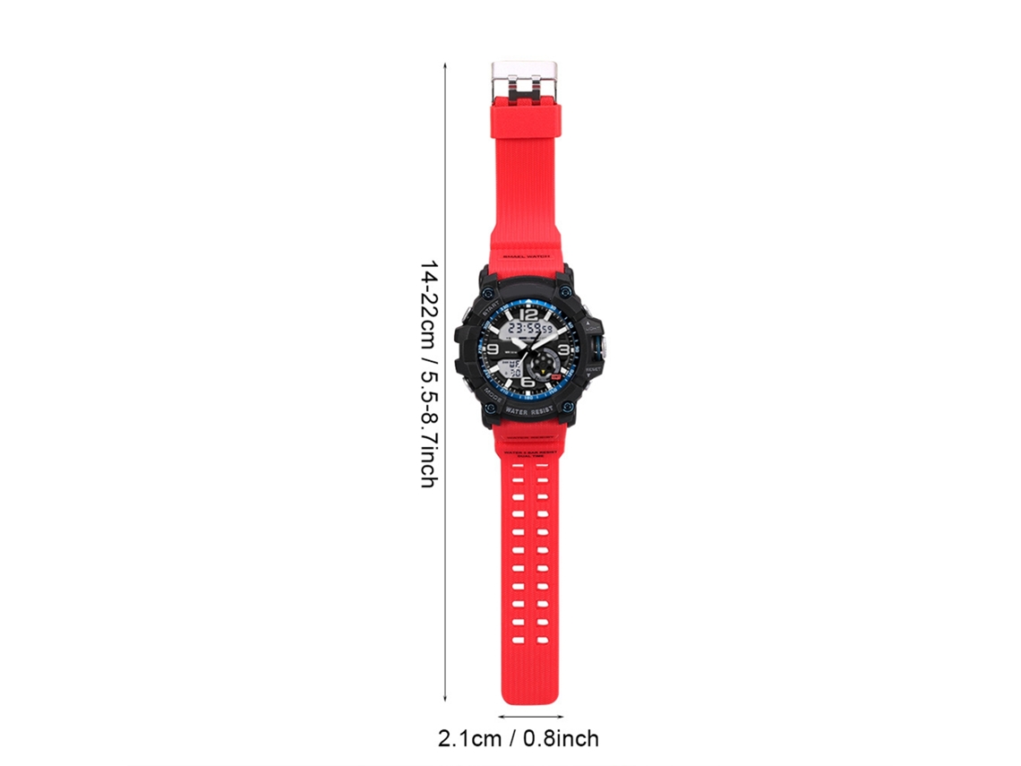 Reloj Deportivo Digital Smael Led Luz Redonda Pulsera Deportiva