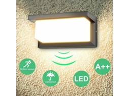Luminária De Parede Led À Prova Dágua Para Áreas Externas, Iluminação Externa, Jardim Moderno Com Sensor - Branco Quente SUNNY SPACES