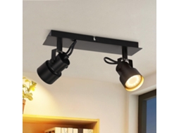 Black Ceiling Spot Vintage Luz De Teto Gu10 Lâmpada De Cozinha Para Ajustável 2 Chamas Vintage 350° Nettlife
