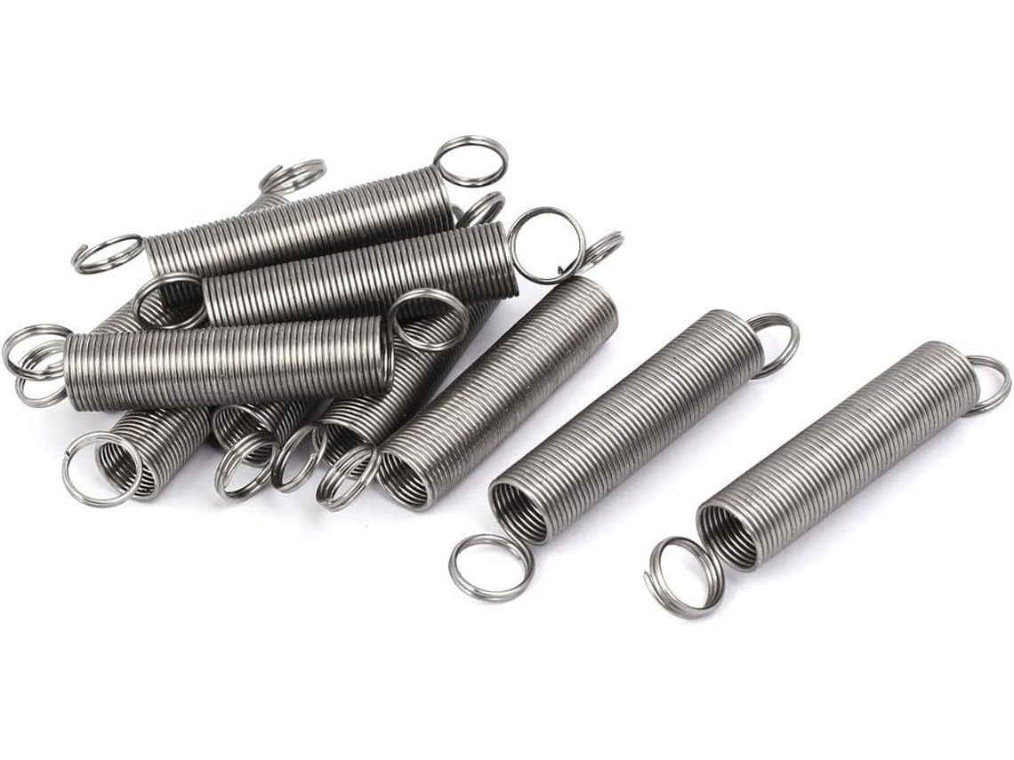 Mola de Tensão e Extensão de 0,8mm X 10mm X 60mm em Aço Inoxidável 304, Prata, 10 Unid CHABERLU