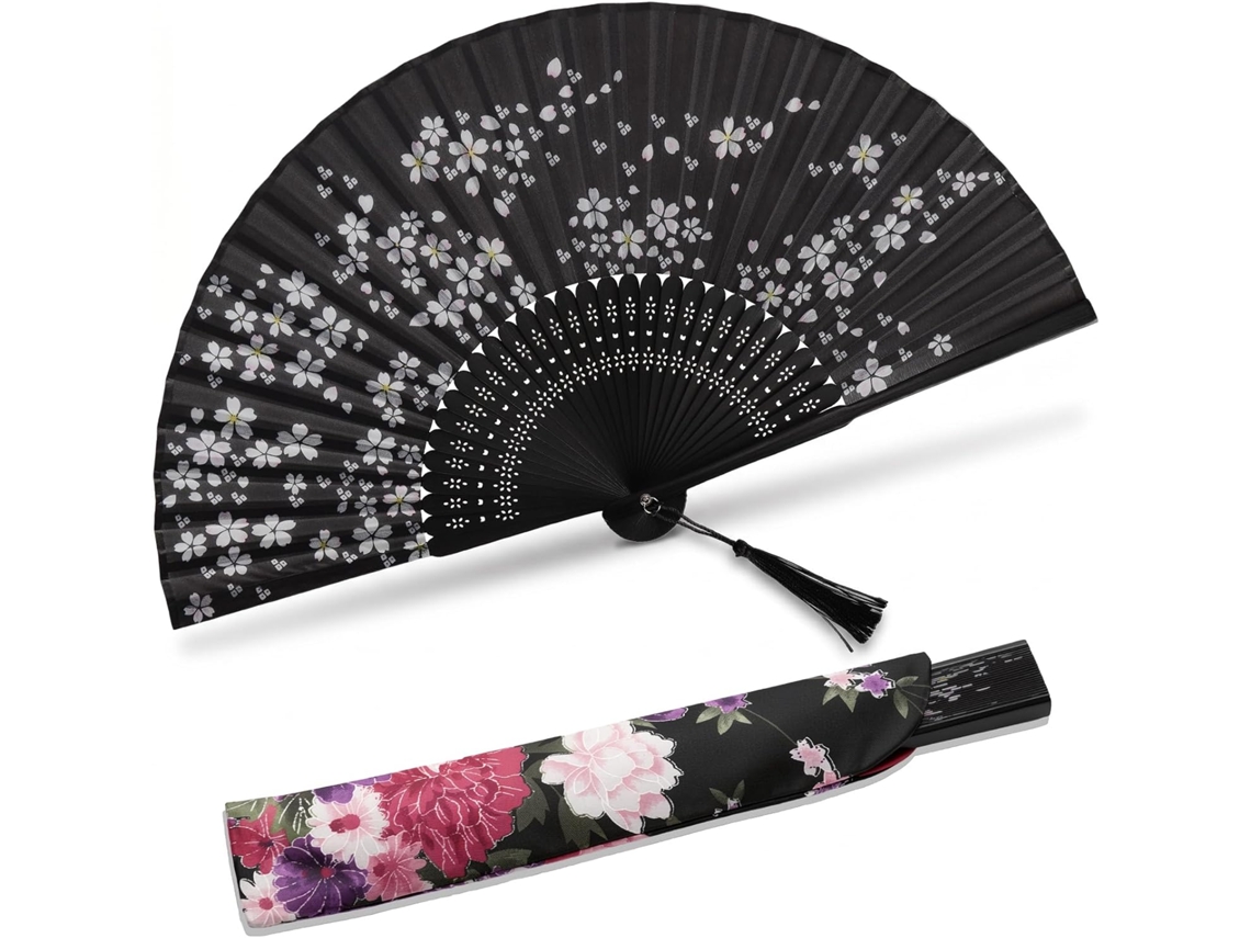 Bolsa dobrável de bolso, charmosa e elegante, feita à mão em seda de bambu, 21 cm (21 polegadas), para mulheres modernas.