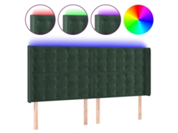 Led Headboard, Led Headboards Vidaxl Verde Veludo (163 X 16 X 118/128 Cm)
