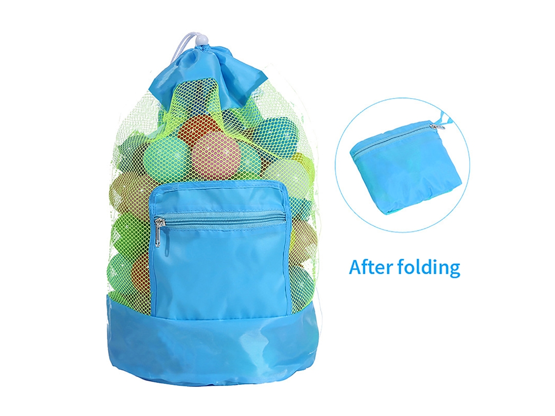 Bolsa De Praia Dobrável Em Tela Para Brinquedos Praia, Bolsa Organizadora Guardar Itens Azul, Tamanho Único. -aquaforge