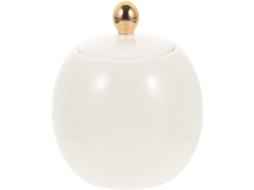 Pote De Cerâmica Branca Ushobe Para Armazenar Chá E Pó, Com Tampa Hermética Design Elegante E Funcional Para Cozinha