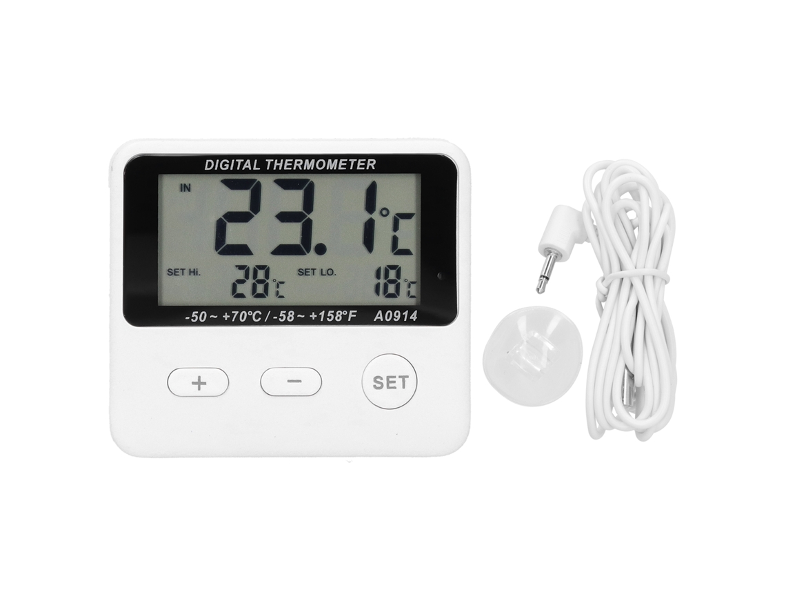 Termômetro de Alarme para Geladeira com Sonda Universal Medição Indoor Outdoor S/MARCA