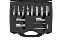 Conjunto De 13 Brocas De Coroa M2al 7/16 A 1-1/16'' Para Metal Com Encaixe Weldon E Profundidade De Corte 25 Mm Tekmaquinas