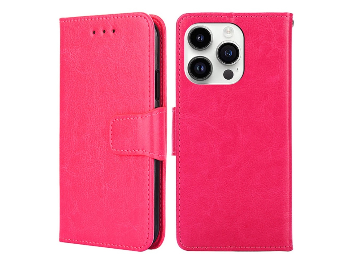 Capa Para Iphone 15 Pro Max Pele Sintética Anti-choque Rosa