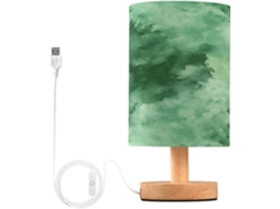 Abajur De Cabeceira Abstrato Verde Tie Dye Para Quarto, Luminária De Cabeceira Led, Luminária De Leitura Com Cúpula