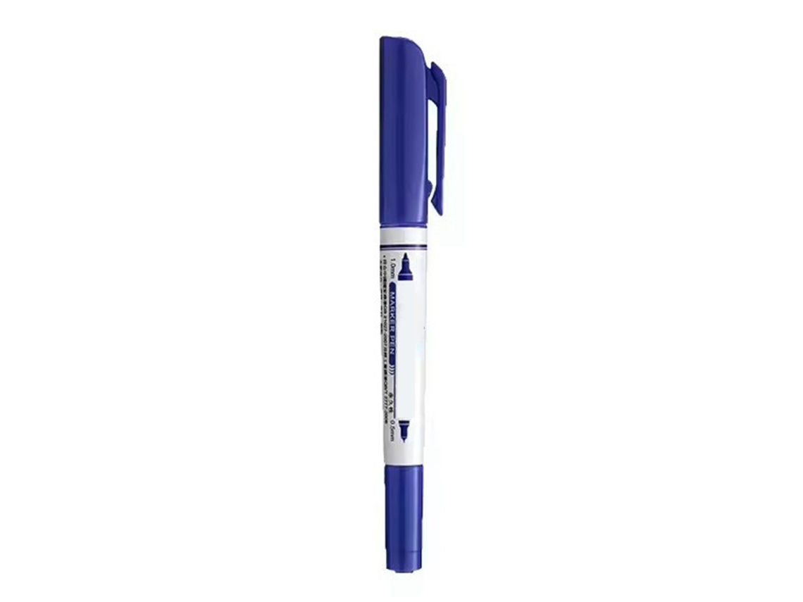 Rotulador de Base Oleosa de Doble Punta Inodoro Multiusos para Oficina, Estudio Y Pintura Azul