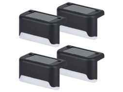 4 Luzes Solares de Pared Negras Ip65