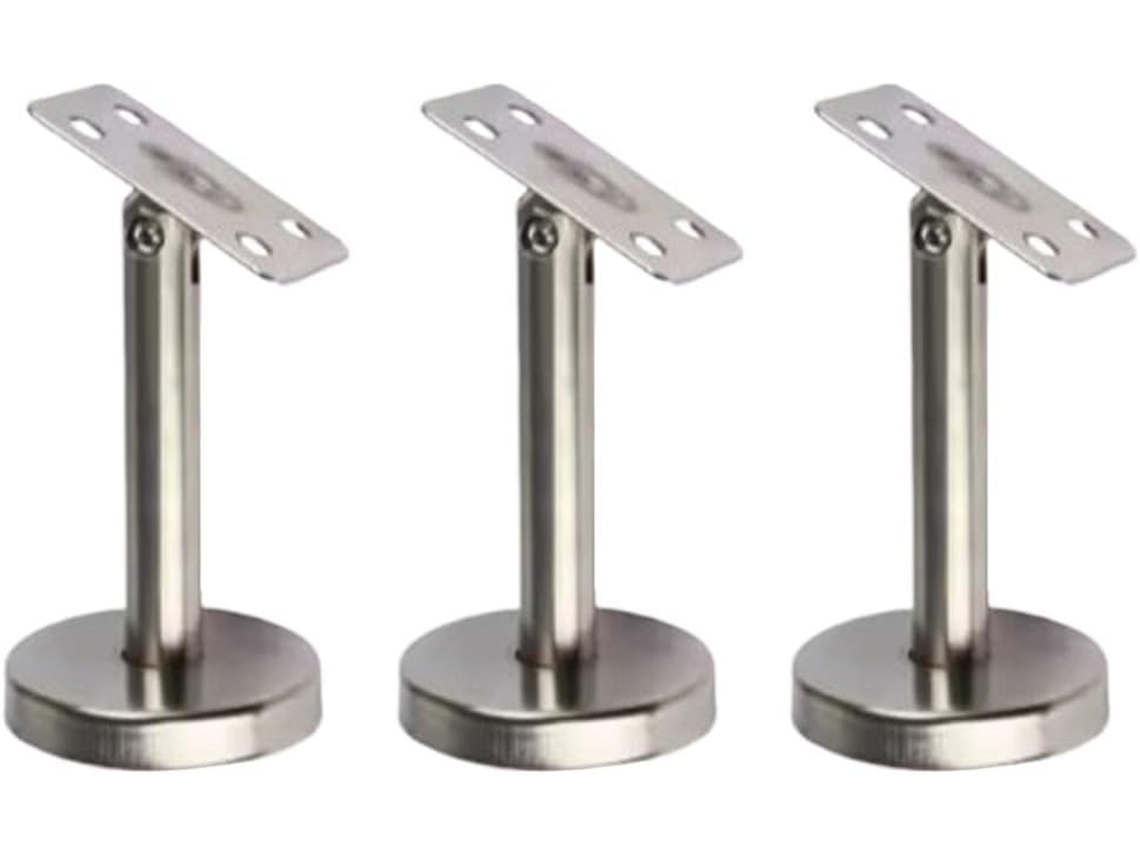 Conjunto De 2 Suportes Corrimão Ajustáveis Aço Inoxidável 304, Suporte Coluna Vertical Para