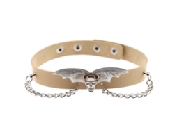 Laxiscreed Colar Feminino Western Punk Com Corrente E Couro Pu De Cor Pele