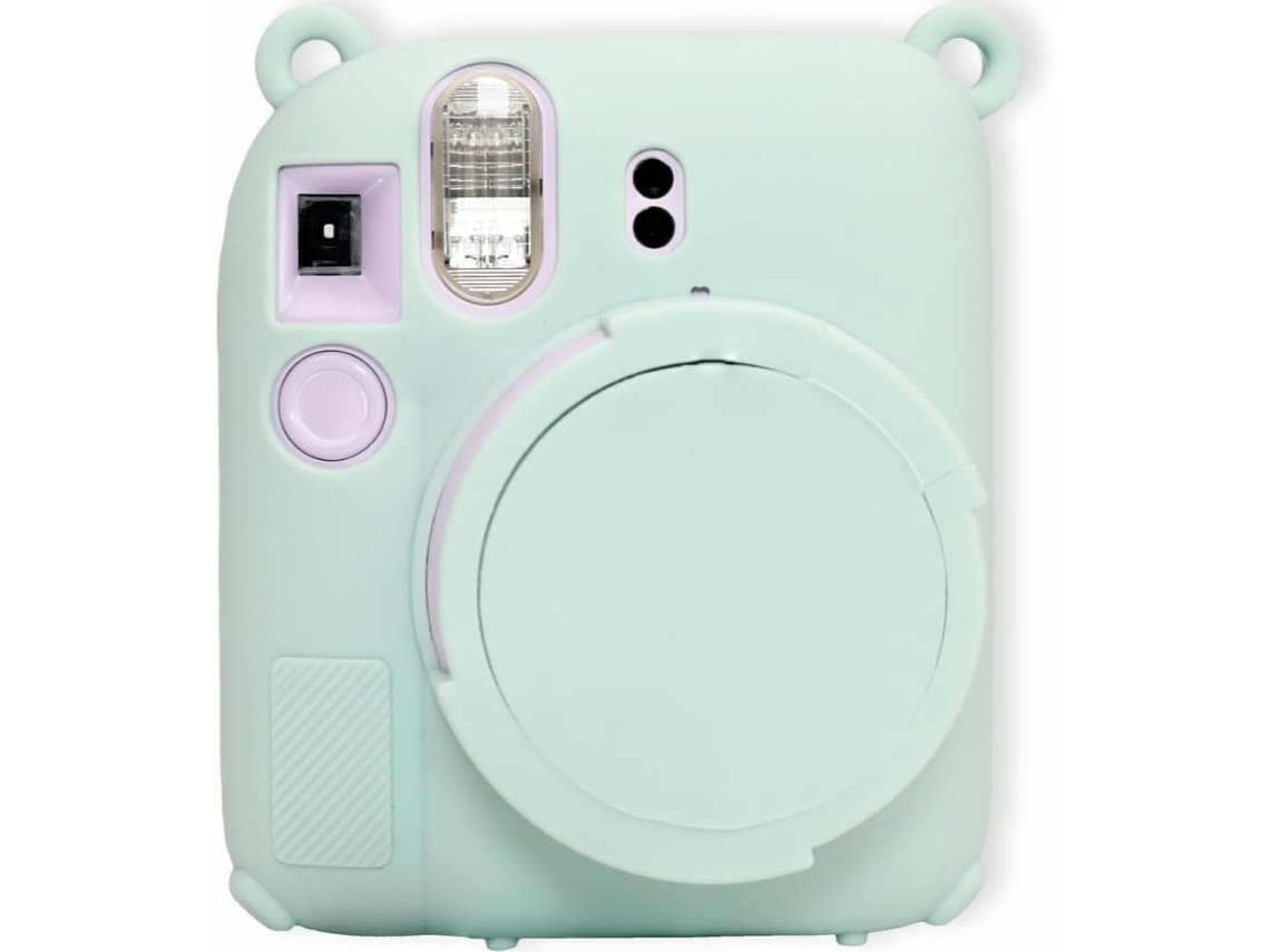 Capa De Silicone De Encaixe Fino Para Instax Mini 12 , Estojo Macio Com Tampa De Lente Removível Verde Panoona