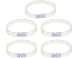 Pulseira De Identificação Plástico Amarelo, 5 Peças, Reutilizável
