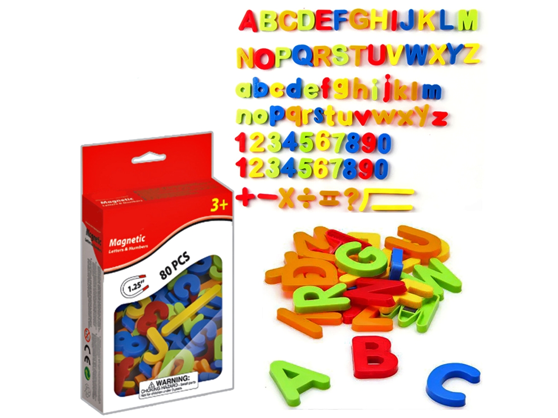 Mali conjunto de Letras e Números Magnéticos Infantil Brinquedo Educativo Abc 123 Frigideira