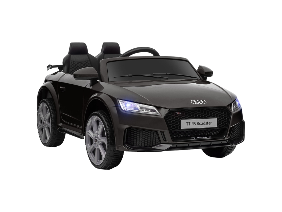 Carro Elétrico Audi Comando 2,4g, Música, Buzina, Led, Usb, 3-5 Anos, Preto
