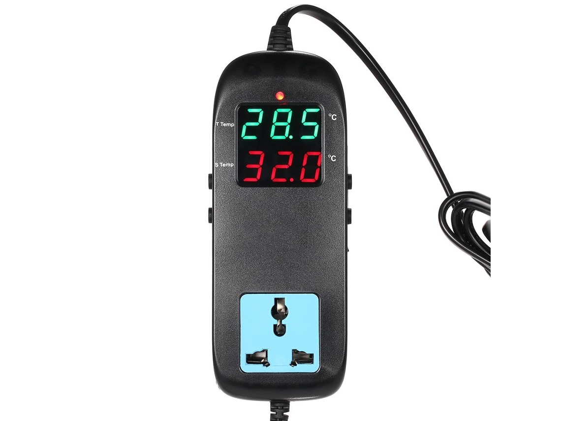 Termostato Eletrônico Led Display Digital Controlador de Temperatura Termostato Termopar com Soquete Ac 90V 250V Preto