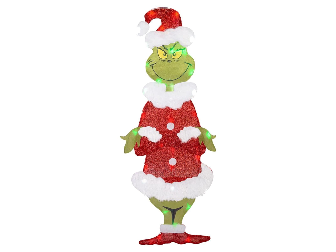 Monstro Verde Grinch De Natal Acrílico Luz Com Pilhas