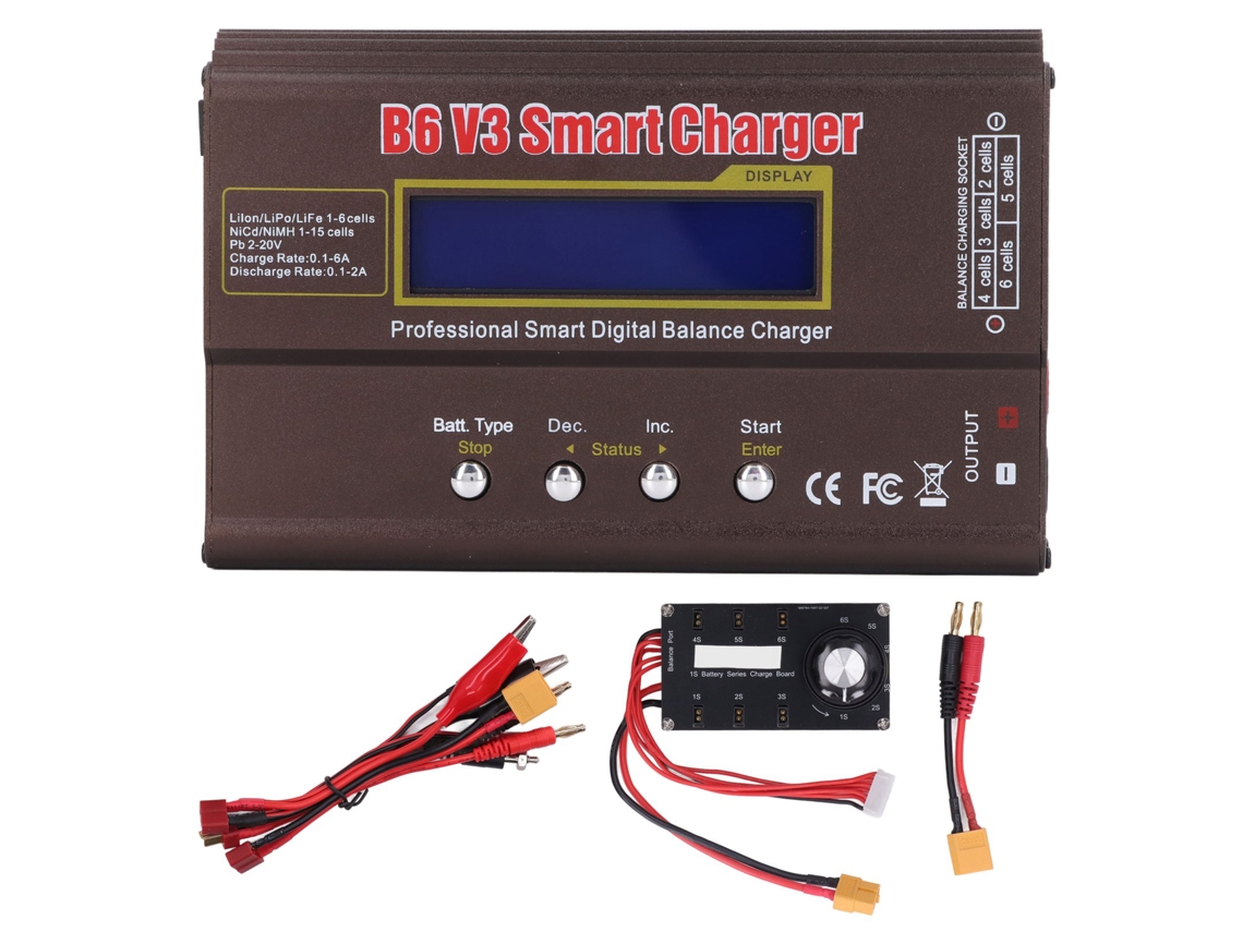 Carregador Inteligente De Equilíbrio Para Baterias Lipo 2s-6s Com Identificação Automática, 100-240v Ca