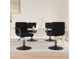 Vidaxl Cadeiras De Jantar Giratórias 4 Pcs Veludo Preto