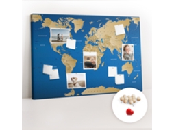 Quadro De Cortiça Países Do Mundo Para A Sala De Estar Espelharte (120x80 Cm)
