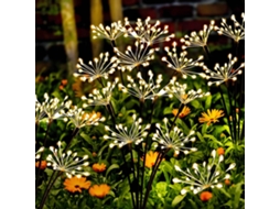 Lâmpada Solar De Jardim 2 Peças Led Fogos De Artifício Solar,8 Modos Iluminação Externa Vaga-lume Solar,impermeável Luz Solar Para Jardim Gramado