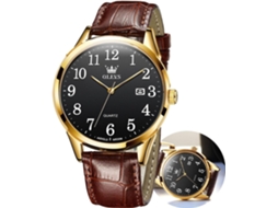 Lurelia Relógio Mecânico Feminino, Automático, Data/calendário, Detalhes Com Strass, Couro, Preto, Dourado