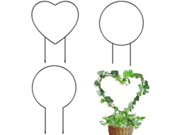 Suporte para plantas trepadeiras em quatro partes, estrutura redonda em ferro forjado em formato de coração, suporte para plantas de interior.