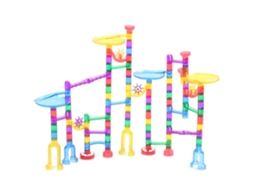 Brinquedo educativo de construção Bj-DIY para crianças: Pista de bolinhas com labirinto e blocos, 122 peças