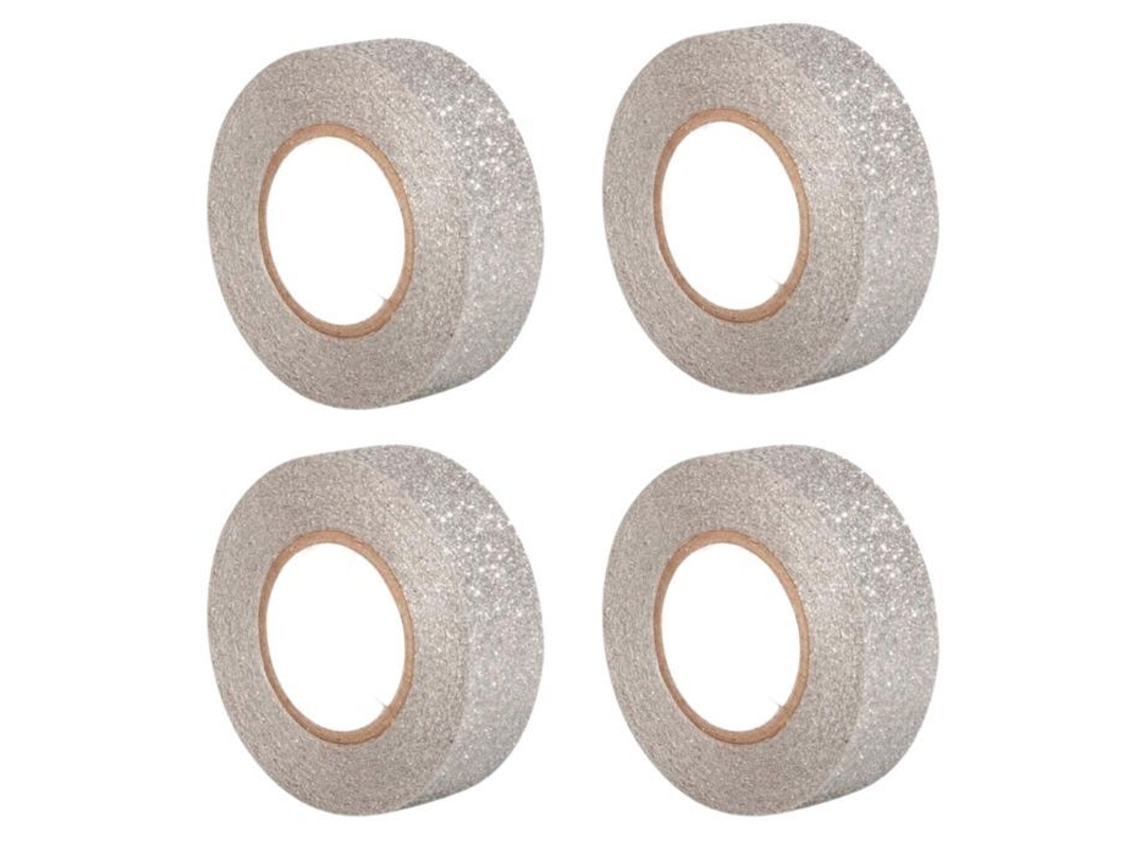 4 Faixas De Brilho 5 M X 1,5 Cm, Prata