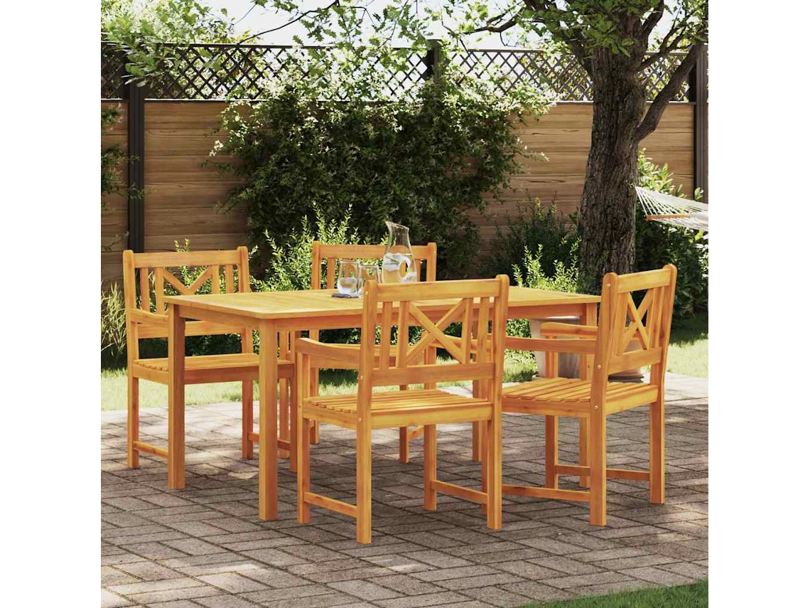 Vidaxl Conjunto de Jantar para Jardim 5 Pcs Castanho