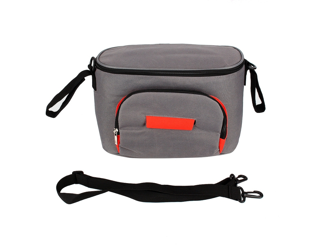 Bolsa Organizadora Impermeable Para Cochecito De Bebé Con Portabiberones Y Almacenamiento Gris