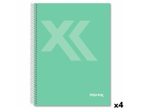 Caderno Imprex Verde Din A4 80 Folhas (4 Unidades)