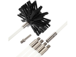 Escova De Limpeza Dutos Secadora Nylon 410mm Com 6 Hastes E Cabeça Hexagonal, Limpador De Chaminés Profissional Para E