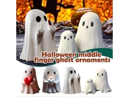 Lurelia Mini Estátua Fantasma Halloween Assustador Em Resina Para Casa