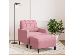 Poltrona Com Apoio De Pés 60 Cm Veludo Rosa Lovely Home