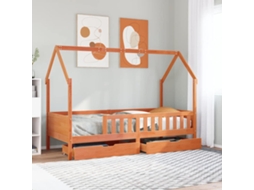 Vidaxl Estrutura De Cama Infantil C/ Gavetas 90x200 Cm Pinho Maciço
