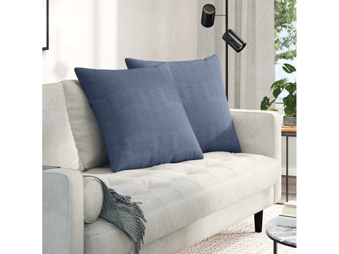Vidaxl Travesseiros De Sofá 2 Pcs Azul 80 X 80 Cm
