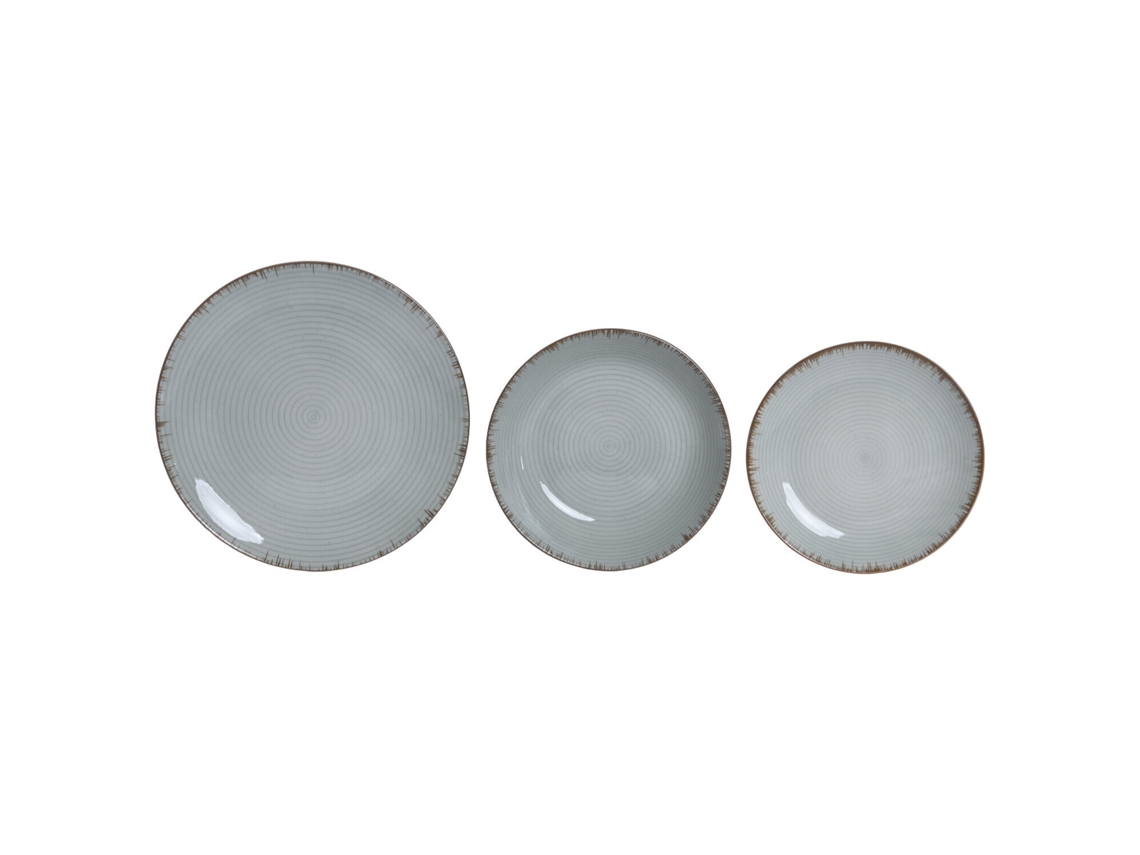 Conjunto de 18 Peças de Louça de Porcelana Verde clara, Medindo 27x27x2,5cm. ALEXANDRA HOUSE LIVING