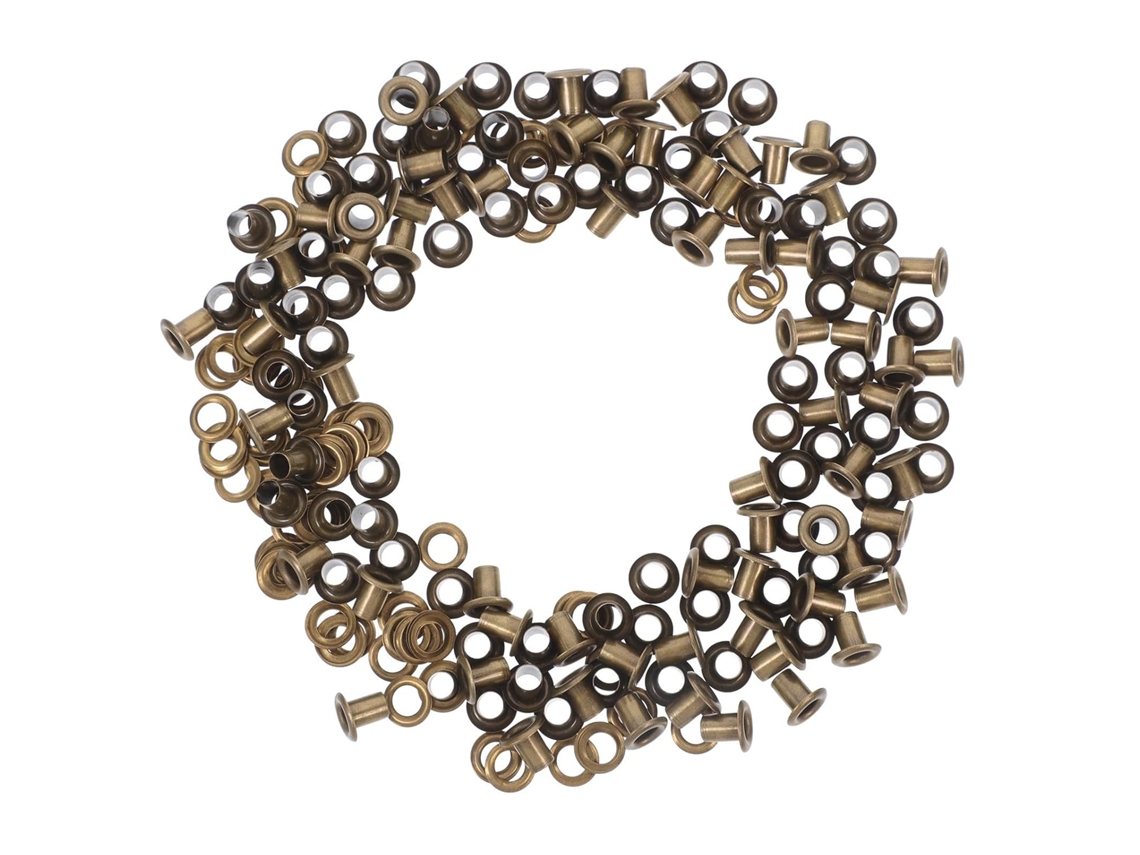 Kit De Ilhós Para Calçados, 100 Conjuntos, Metal, 4x8x7 Mm, Fácil Instalação, Embalagem Individual