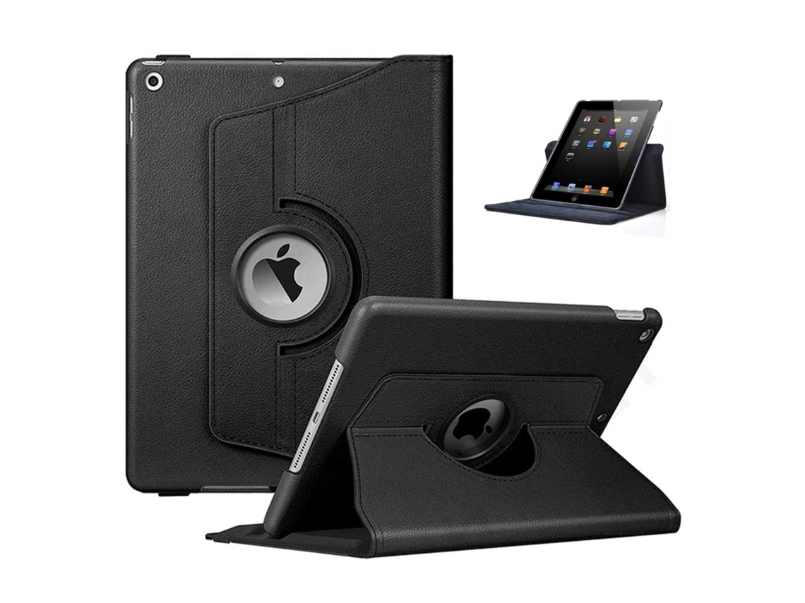 Capa giratória 360° para iPad Air 4/5 de 10,9 polegadas em couro PU preto