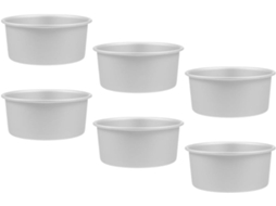 Doitool 6 Formas Redondas De Liga De Alumínio Para Bolos Com Base Fixa