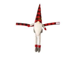 Decoração de natal casal em tecido flanela com boneco abraçado para cortina vermelho e preto LAXISCREED