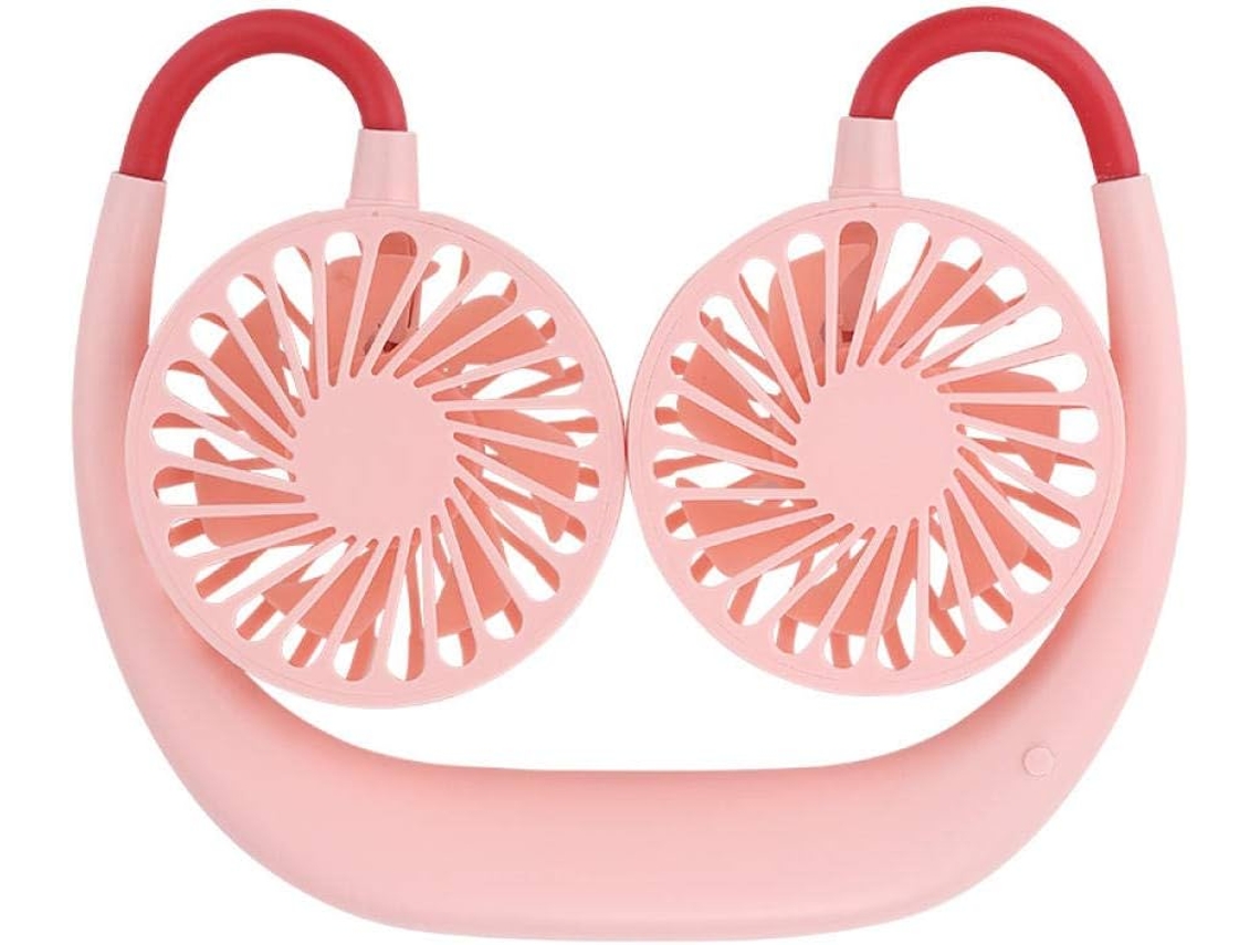 Mini ventilador de pescoço pendurar com USB, esportivo, rosa, S/MARCA