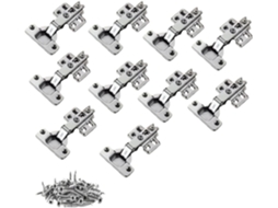 Conjunto De 10 Dobradiças Sobreposição Total Para Armários Com 60 Parafusos, Dobradiças Pivotantes De Metal Reforçadas