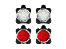 Lurelia Luz De Bicicleta Kit Com 4 Luzes De Bicicleta Recarregáveis Via Usb, Dianteiras E Traseiras, Em Led... db